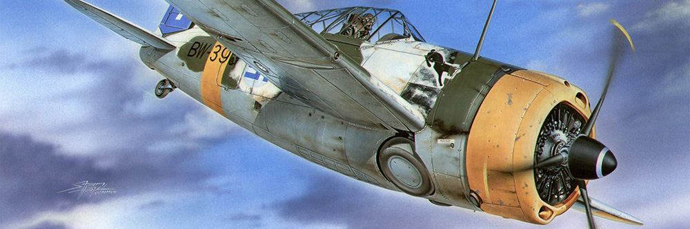 Lentolaivue 24 Squadron commander captain Eino Luukkanen and his Brewster 'Bylly-Waltteri' BW-393.