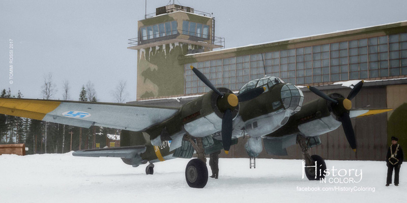 Junkers Ju88 A-4 talvella 1944. SA-kuva, värittänyt Tommi Rossi.